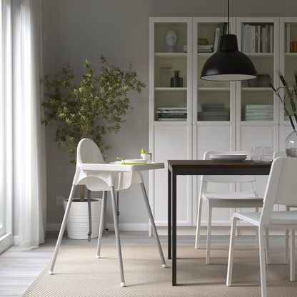 Highchair with tray, white/silver-colour