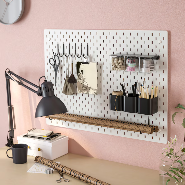 Pegboard, white, 76x56 cm