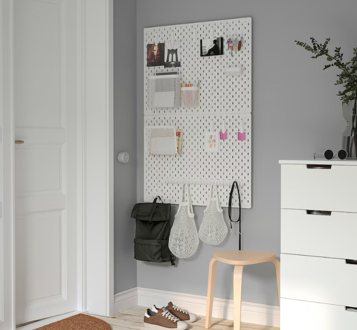 Pegboard, white, 76x56 cm