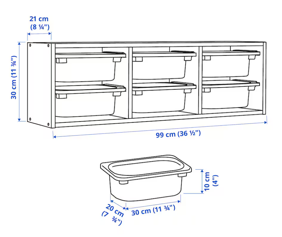 Storage combination with boxes