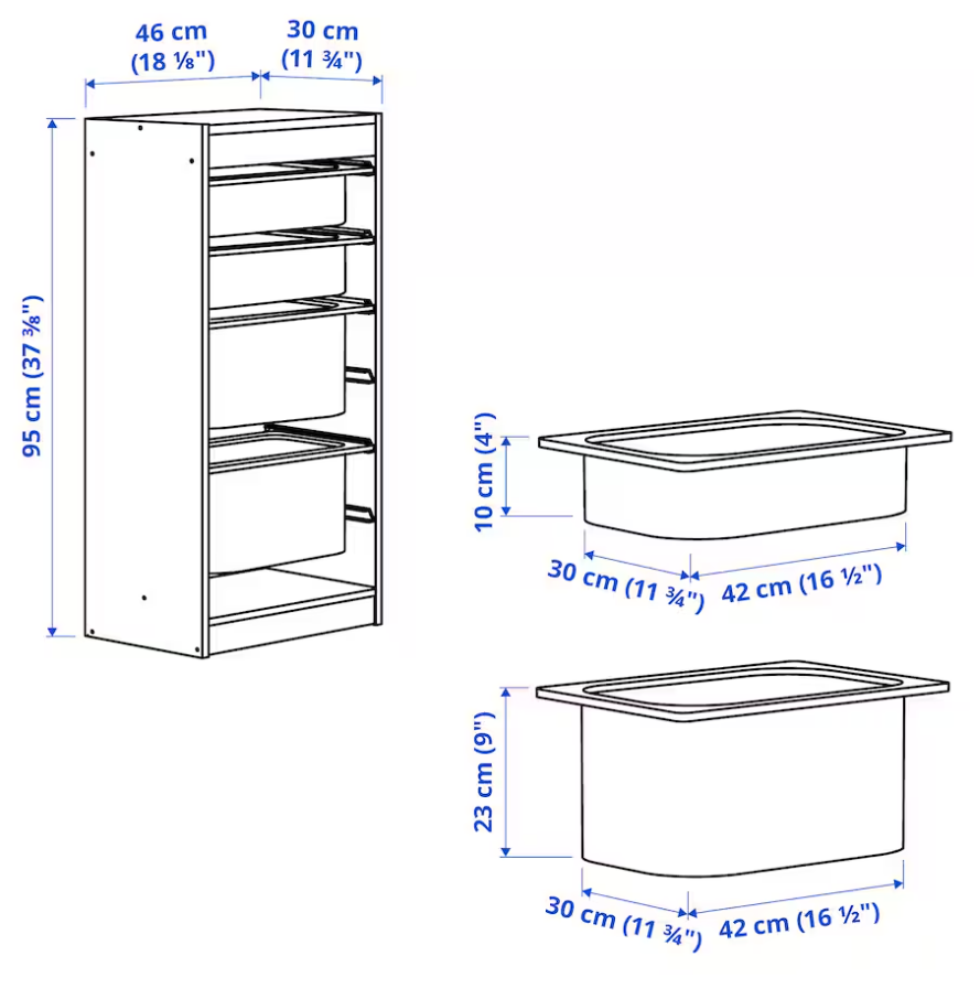 Storage combination with boxes