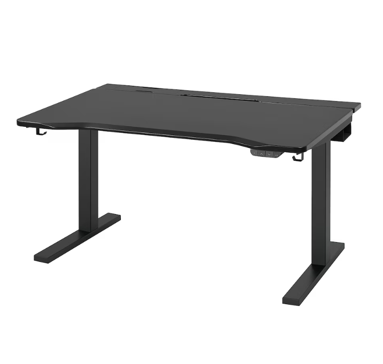 Gaming desk sit/stand, electric/black