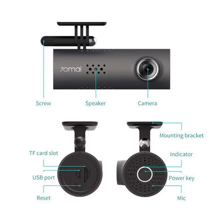 70Mai 1S 1080P Car Dashcam Wifi